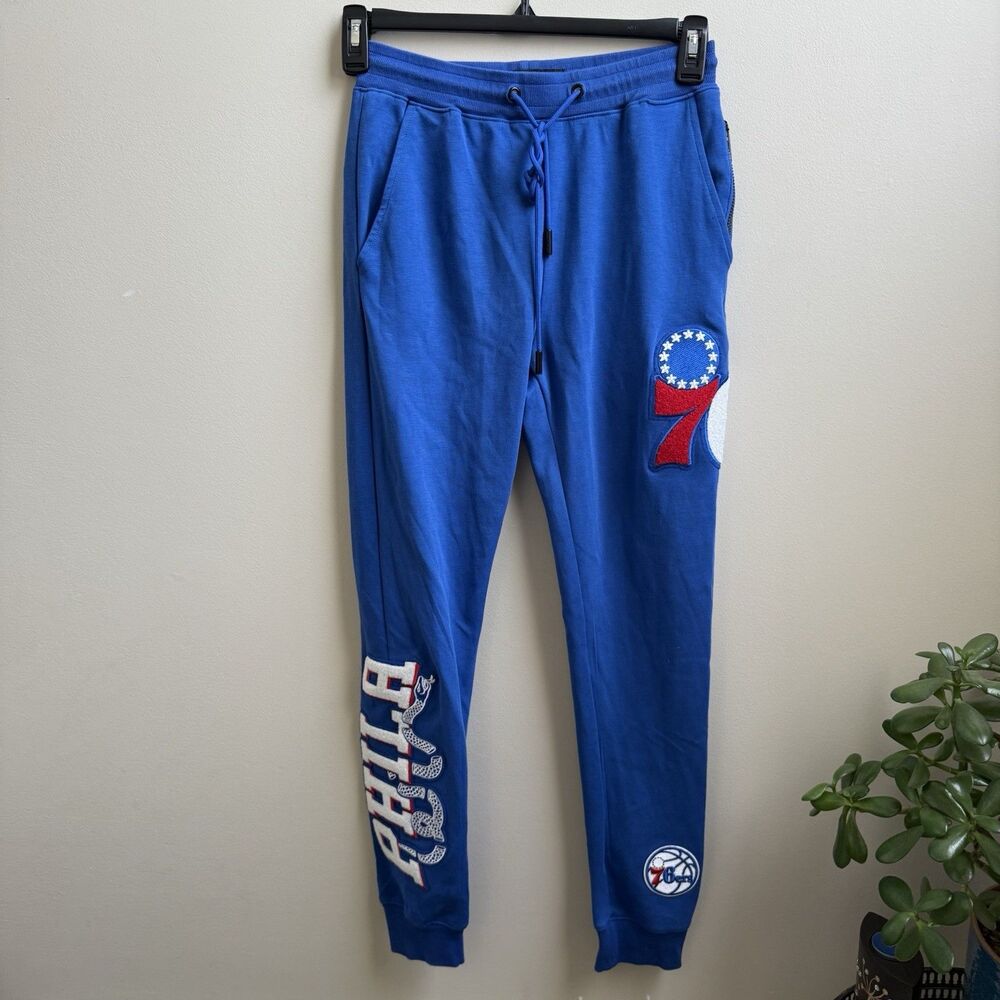Pro Standard PHILADELPHIA 76ERS SIXERS Men's Blue Jogger SWEAT PANTS Size S